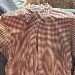 Ralph Lauren Men's Orange Checkered Shirt